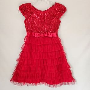 Girls Red Holiday Dress, Size 8